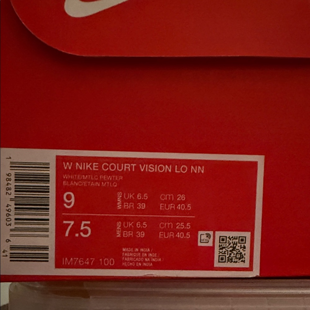 Nike Court Shoes in Maroon and White - Picture 6 of 6